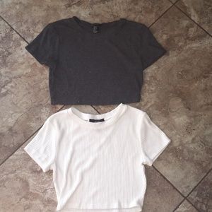 cropped ribbed t shirts